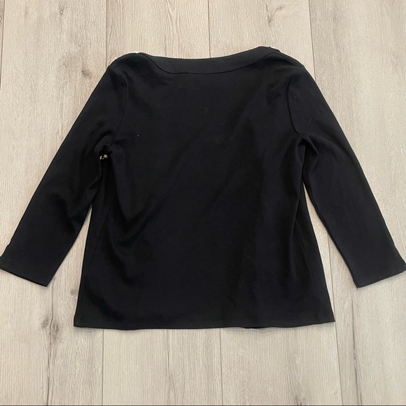 NWOT RAFAELLA Classy Black Long Sleeve Open Cotton Sweater Size M - Picture 11 of 11